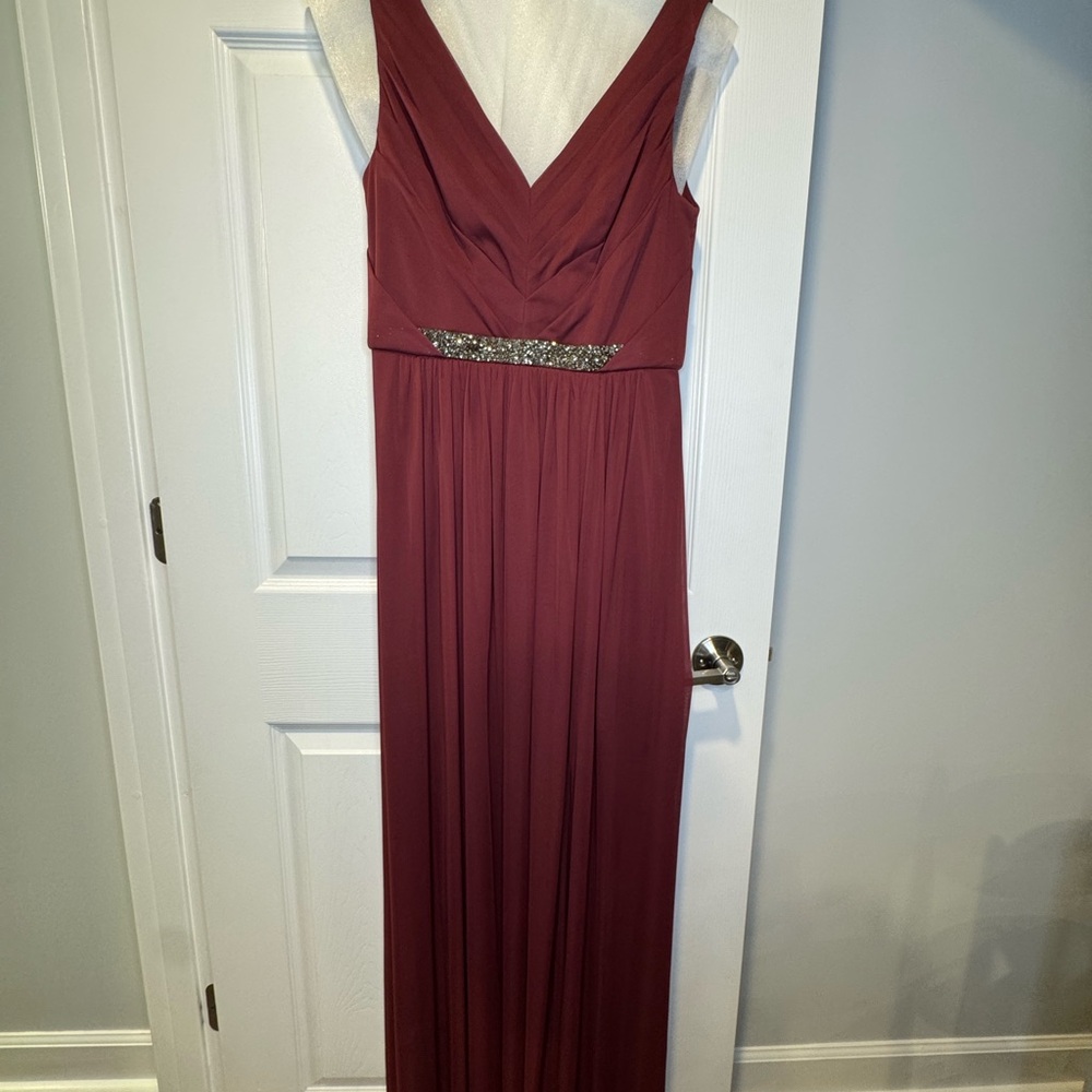 Elegant Burgundy Evening Gown